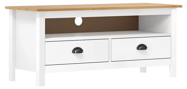 TV stolek Hill bílý 110 x 40 x 47 cm masivní borové dřevo 288926