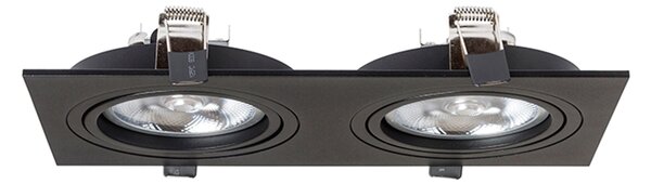 Zápustné svítidlo PASADENA G53 SQ II, černé, patice G53, 2× 15 W
