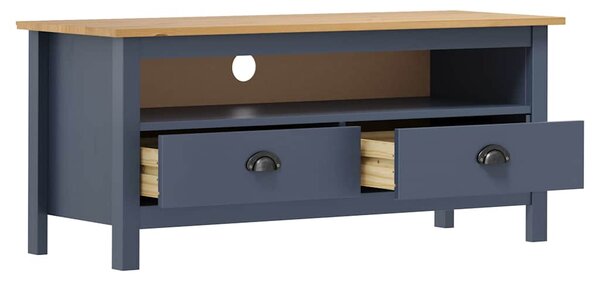TV stolek Hill šedý 110 x 40 x 47 cm masivní borové dřevo 288925