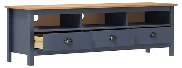 TV stolek Hill šedý 158 x 40 x 47 cm masivní borové dřevo 288929