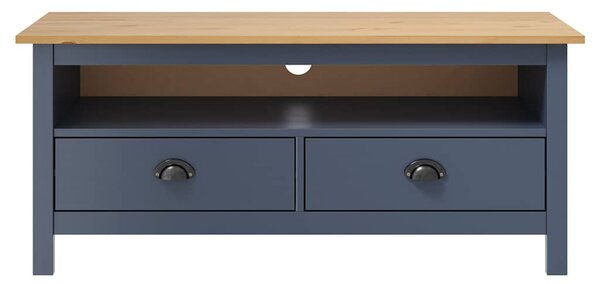 TV stolek Hill šedý 110 x 40 x 47 cm masivní borové dřevo 288925