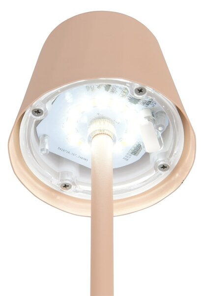 Krémová LED stolní lampa s kovovým stínidlem (výška 21 cm) Diaz – Reality