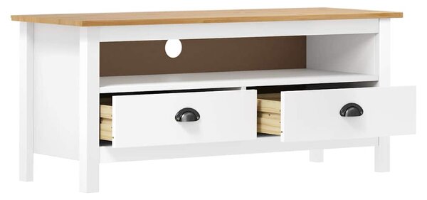 TV stolek Hill bílý 110 x 40 x 47 cm masivní borové dřevo 288926