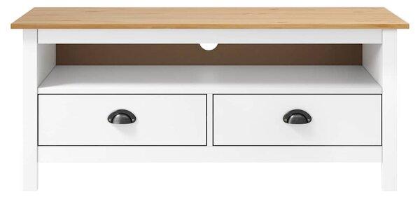 TV stolek Hill bílý 110 x 40 x 47 cm masivní borové dřevo 288926
