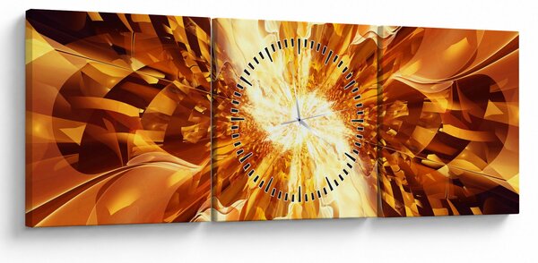Obraz - Abstrakce (s hodinami) (90x30 cm)
