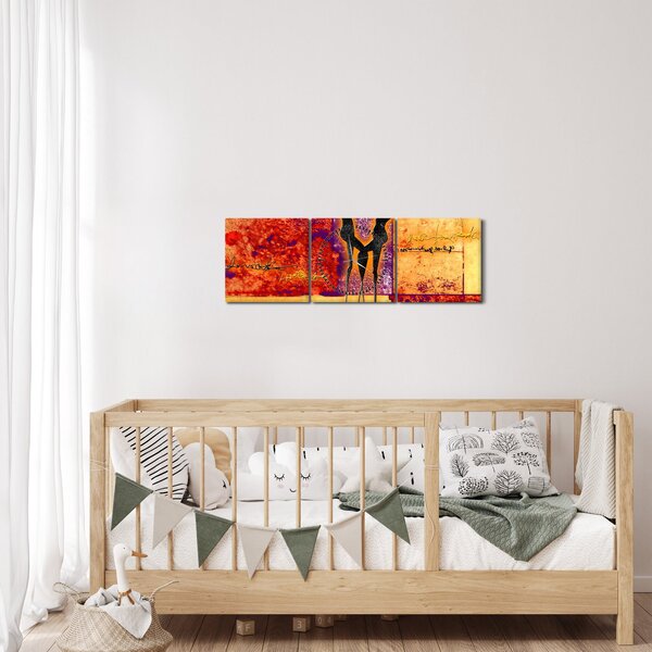 Obraz - Africké bohyně (s hodinami) (90x30 cm)