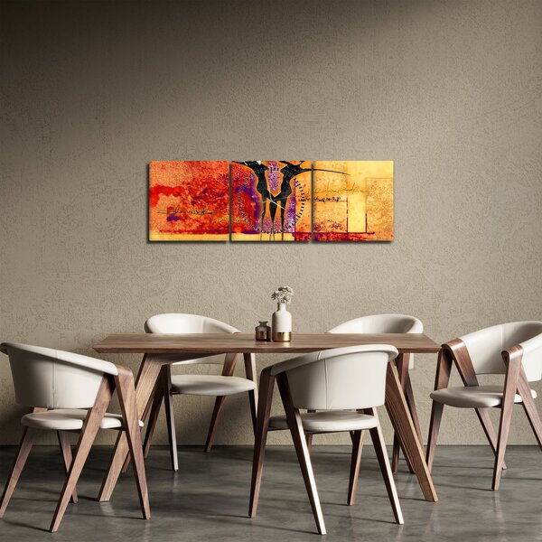 Obraz - Africké bohyně (s hodinami) (90x30 cm)