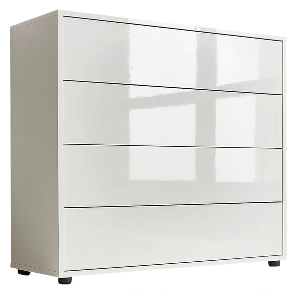 KOMODA, bílá, vysoce lesklá bílá, 79/73/33 cm MID.YOU - Široké komody, Online Only