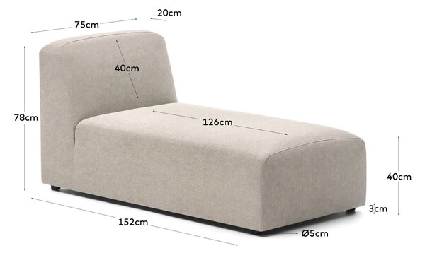 Béžová látková lenoška Kave Home Neom 152 cm