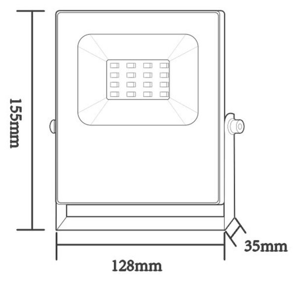 ACA Lighting černá LED SMD reflektor IP66 10W RGBW 230V Q10RGBW