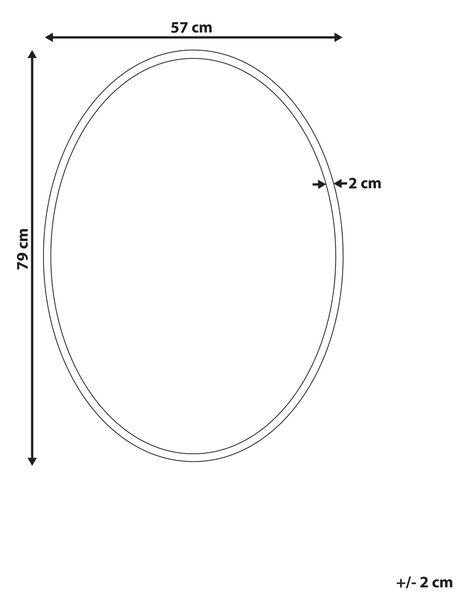 Zrcadlo OUVEA 57 cm 79 cm Kov Zlatá