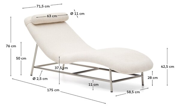 Kave Home Béžová čalouněná lenoška Osla 175 cm