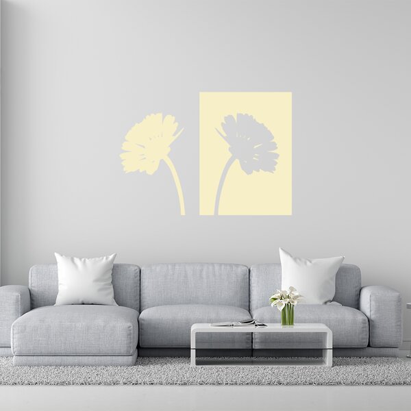 Živá Zeď Samolepka Kopretiny Barva: béžová, Velikost: 100 x 72 cm
