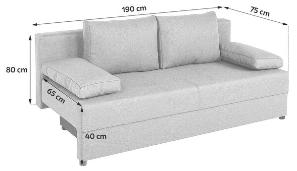 ROZKLÁDACÍ POHOVKA, textil, kompozitní dřevo, mátově zelená P & B - Rozkládací pohovky, Online Only