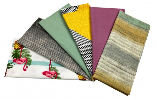 Sada látek bavlna flanel na patchwork cca 35x35 cm - mix