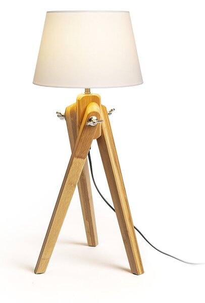 Stolní lampa AMBITUS/ALVIS 24, bílá/bambus, patice E27, 11 W