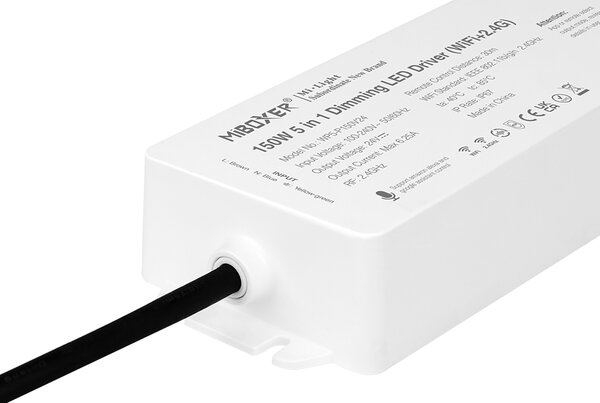 Miboxer Napájecí zdroj a LED přijímač pro RGB+CCT pásky Mi-light, 150W, WiFi, 2.4GHz, WP5-P15V24