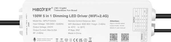 Miboxer Napájecí zdroj a LED přijímač pro RGB+CCT pásky Mi-light, 150W, WiFi, 2.4GHz, WP5-P15V24
