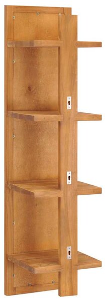 Nástěnné zrcadlo s poličkami 30 x 30 x 120 cm masivní teak 289070