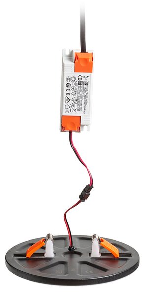 Zápustné LED svítidlo BJORK R 16, černé, 12 W, teplá bílá 3000 K