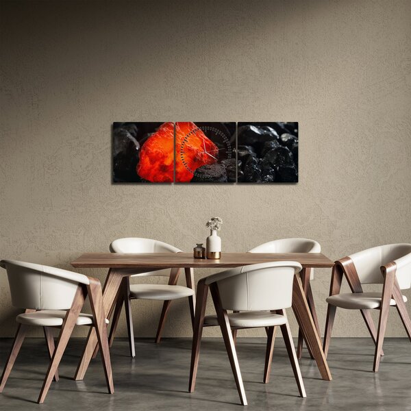 Obraz - Žhnoucí nerost (s hodinami) (90x30 cm)