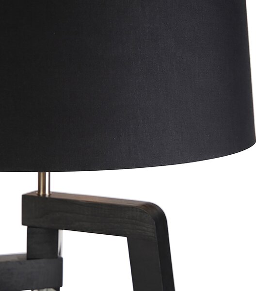 Chytrá stojací lampa s stínítkem černá se zlatem 50 cm vč. Wi-Fi A60 - Puros