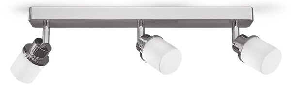 Koupelnové přisazené nástěnné svítidlo LINN III, opálové sklo/chrom, patice G9, 3× 3 W, IP44