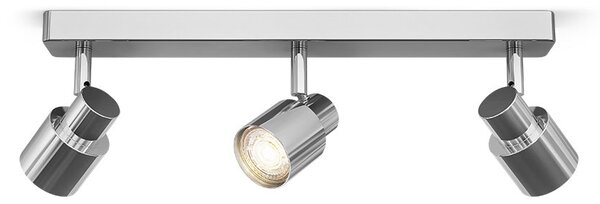 Koupelnové přisazené nástěnné svítidlo VALTO III, chrom, patice GU10, 3× 5 W, IP44