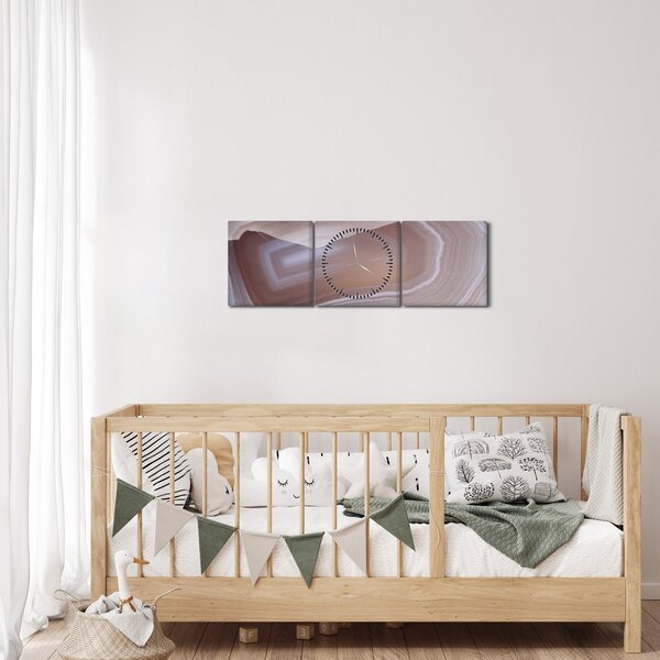 Obraz - Mramorový achát (s hodinami) (90x30 cm)