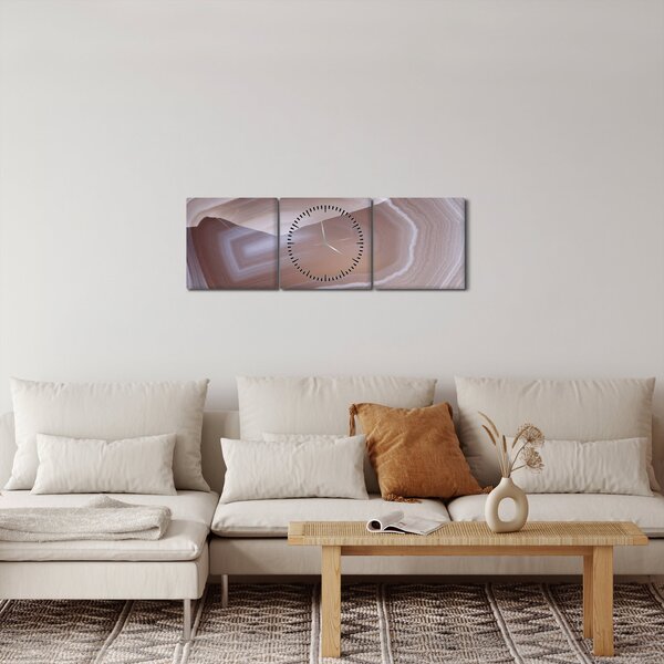 Obraz - Mramorový achát (s hodinami) (90x30 cm)