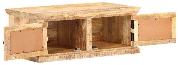 Konferenční stolek 90x50x35 cm masivní mangovník přírodní rákos 289089