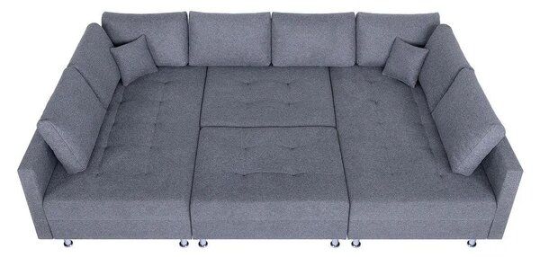 SEDACÍ SOUPRAVA, textil, šedá P & B - Sedací soupravy, Online Only
