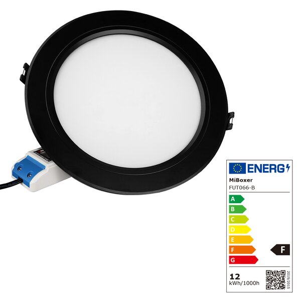 Miboxer LED zápustné svítidlo RGB+CCT Mi-light, 12W, 2.4GHz, RF ovládání, FUT066 Barva: Bílá