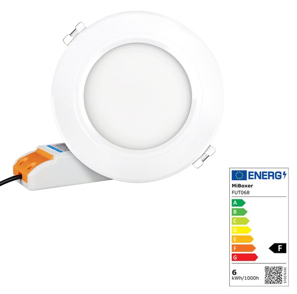 Miboxer LED zápustné svítidlo RGB+CCT Mi-light, 6W, 2.4GHz, RF ovládání, FUT068 Barva: Bílá