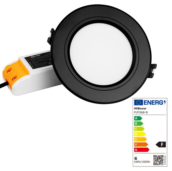 Miboxer LED zápustné svítidlo RGB+CCT Mi-light, 6W, 2.4GHz, RF ovládání, FUT068 Barva: Bílá