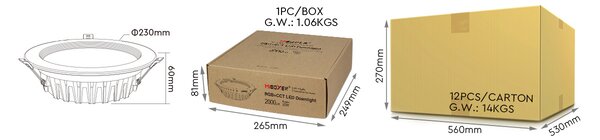Miboxer LED zápustné svítidlo RGB+CCT Mi-light, 25W, 2.4GHz, RF ovládání, FUT060