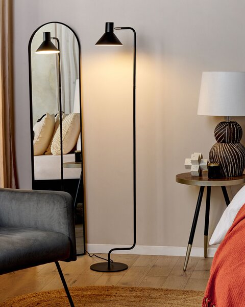 Stojací lampa RIMAVA Nastavitelná Kov Černá
