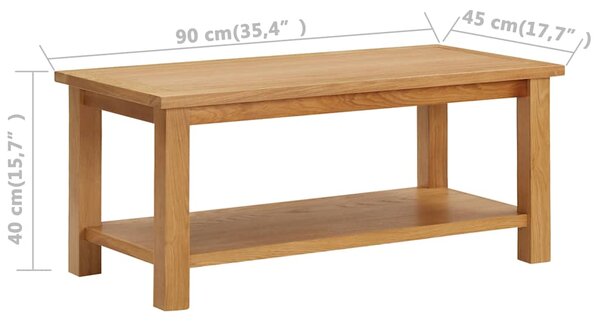 Konferenční stolek 90 x 45 x 40 cm masivní dubové dřevo 289194