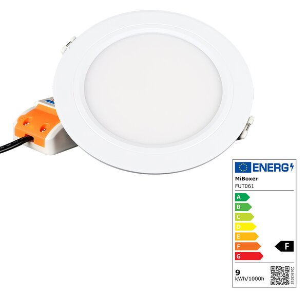 Miboxer LED zápustné svítidlo RGB+CCT Mi-light, 9W, 2.4GHz, RF ovládání, FUT061 Barva: Bílá