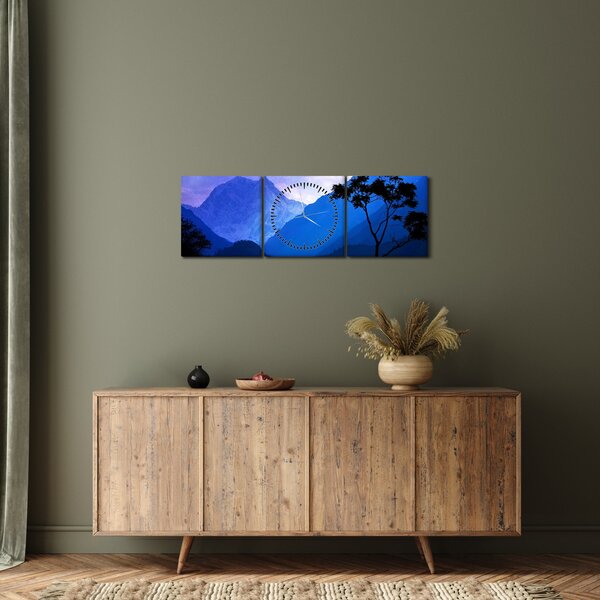 Obraz - Noční nebe v Nepálu (s hodinami) (90x30 cm)