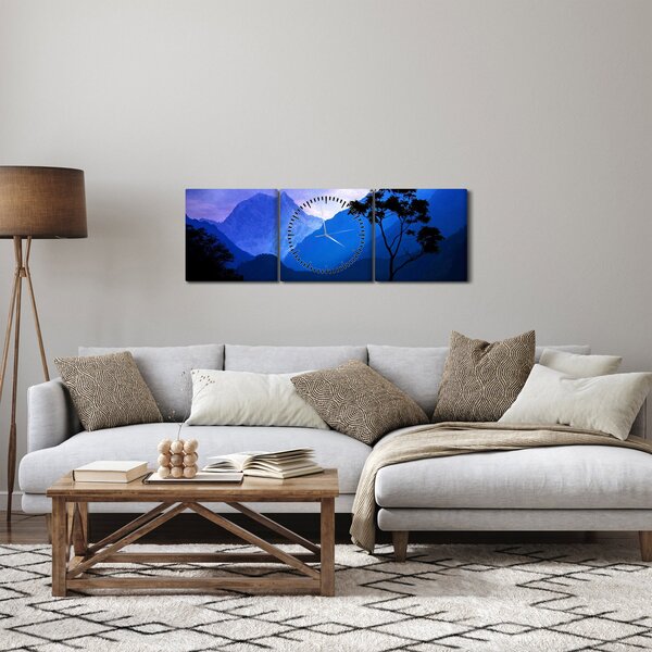 Obraz - Noční nebe v Nepálu (s hodinami) (90x30 cm)