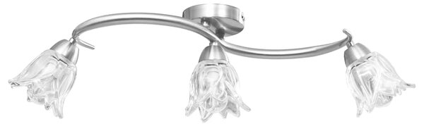 Stropní lampa průhledná skleněná stínidla 3 žárovky E14 tulipán 289230