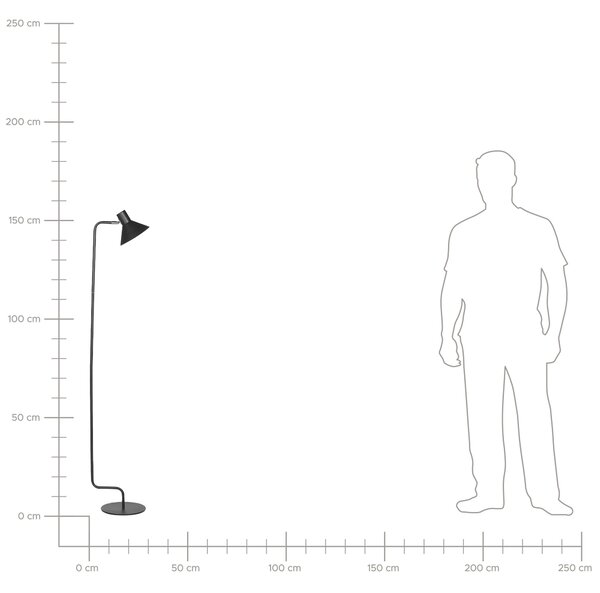Stojací lampa RIMAVA Nastavitelná Kov Černá