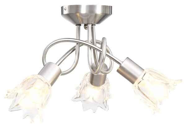 Stropní lampa průhledná skleněná stínidla 3 žárovky E14 tulipán 289227