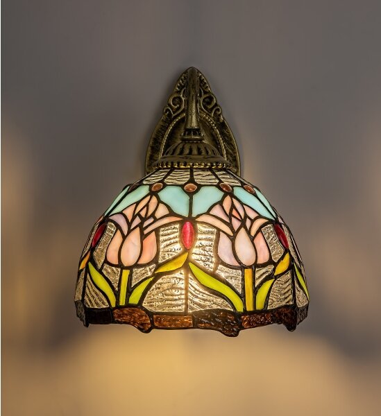 Brilagi - Tiffany vitrážová nástěnná lampa LORAS 1xE27/40W/230V