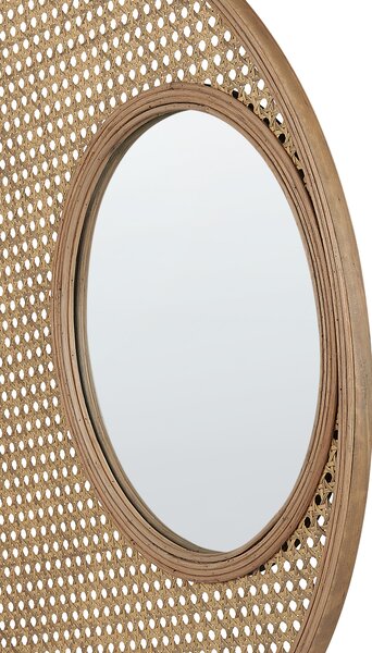 Zrcadlo PALAU 60 cm 60 cm Ratan Přírodní
