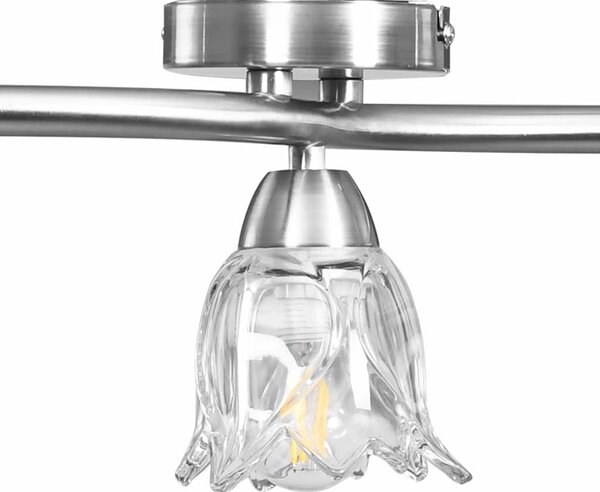 Stropní lampa průhledná skleněná stínidla 3 žárovky E14 tulipán 289230
