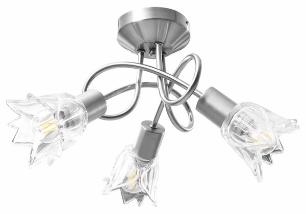 Stropní lampa průhledná skleněná stínidla 3 žárovky E14 tulipán 289227
