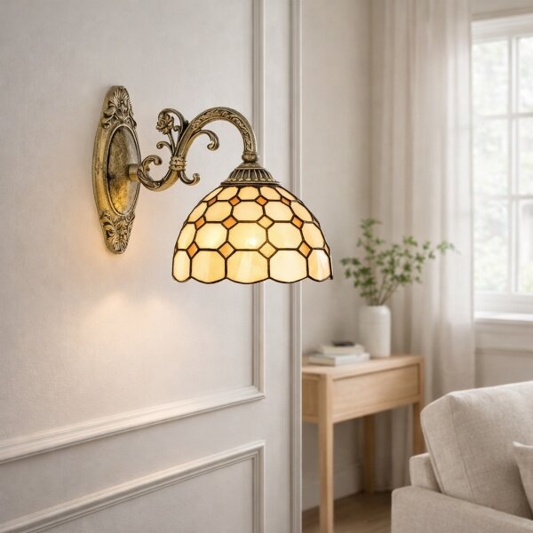 Brilagi - Tiffany vitrážová nástěnná lampa DORAN 1xE27/40W/230V