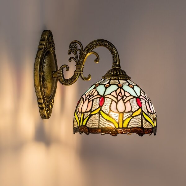 Brilagi - Tiffany vitrážová nástěnná lampa LORAS 1xE27/40W/230V